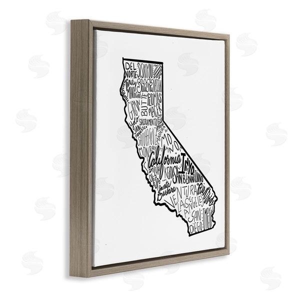 Stupell Industries The Saturday Evening Post | California State Cities Typography Map Wall Art