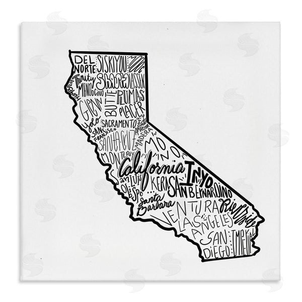 stupell industries The Saturday Evening Post | California State Cities Typography Map Wall Art