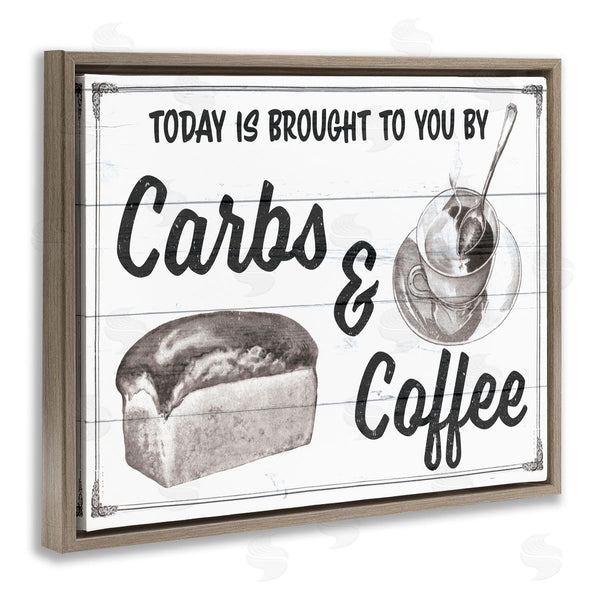 Stupell Industries The Saturday Evening Post | Carbs & Coffee Kitchen Humor Rustic