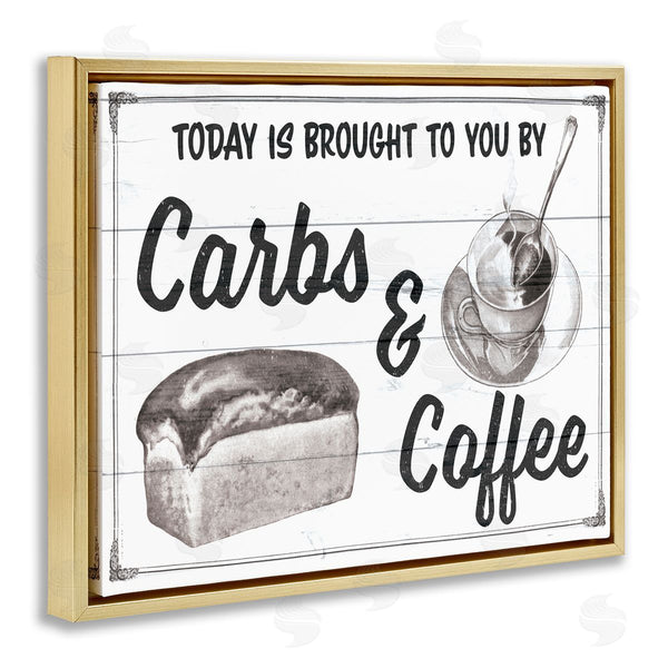 Stupell Industries The Saturday Evening Post | Carbs & Coffee Kitchen Humor Rustic