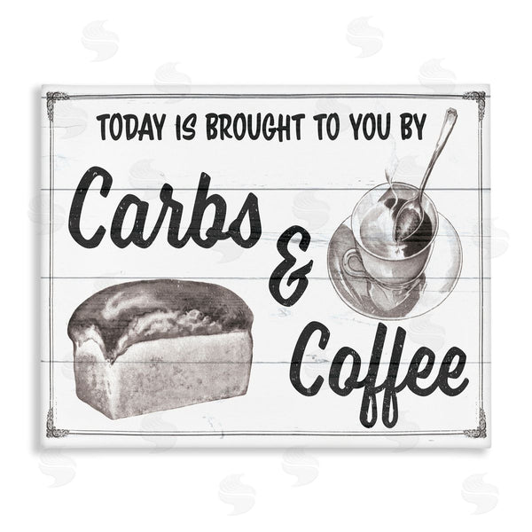 stupell industries The Saturday Evening Post | Carbs & Coffee Kitchen Humor Rustic