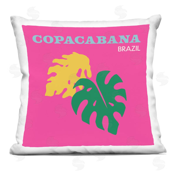stupell industries The Saturday Evening Post | Copacabana Brazil Tropical Leaves Printed Throw Pillow