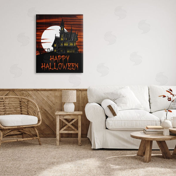 Stupell Industries The Saturday Evening Post | Happy Halloween Haunted House Wall Art