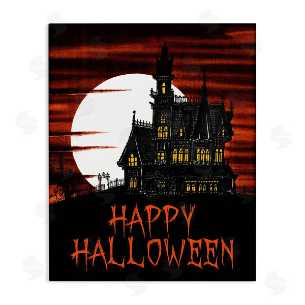 stupell industries The Saturday Evening Post | Happy Halloween Haunted House Wall Art