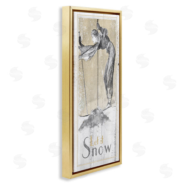 Stupell Industries The Saturday Evening Post | Let It Snow Vintage Skiing Wall Art