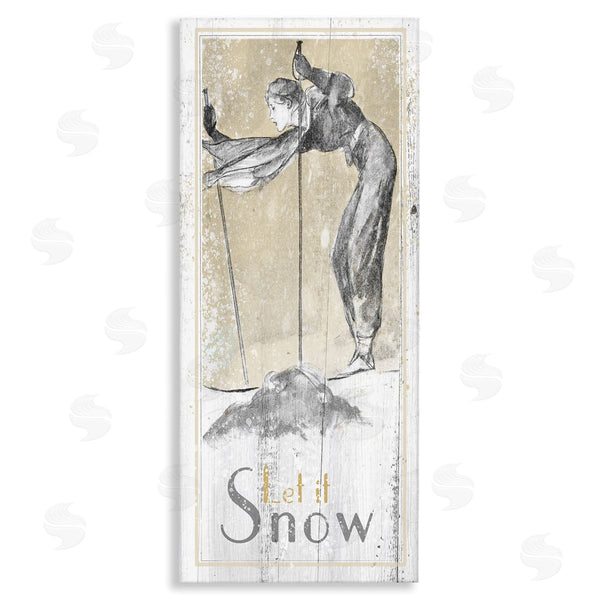 stupell industries The Saturday Evening Post | Let It Snow Vintage Skiing Wall Art