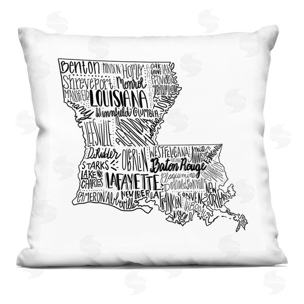 stupell industries The Saturday Evening Post | Louisiana State Shape Printed Throw Pillow