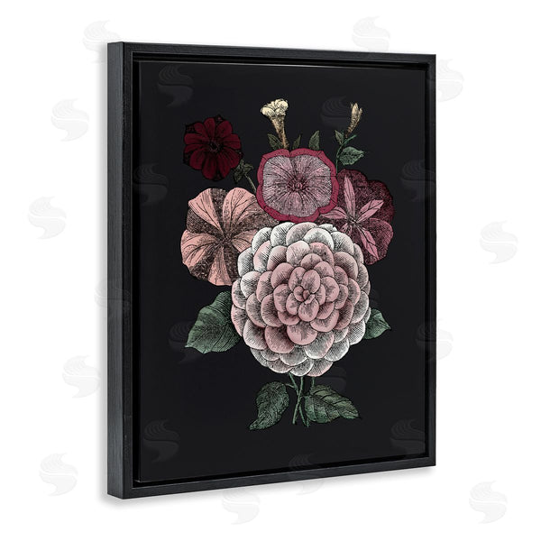 Stupell Industries The Saturday Evening Post | Pink Flowers On Black Wall Art