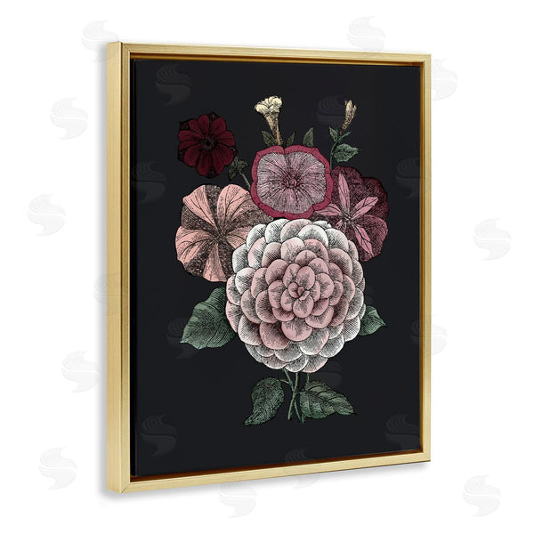 Stupell Industries The Saturday Evening Post | Pink Flowers On Black Wall Art