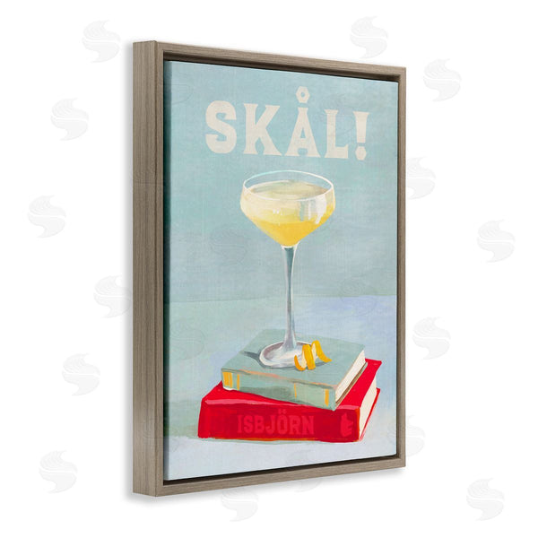 Stupell Industries The Whiskey Ginger | Skal Cocktail & Bookstack Wall Art