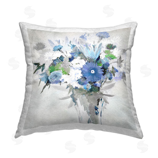 Stupell Industries Theresa Troise Heidel | Bustling Blue Bouquet Printed Throw Pillow