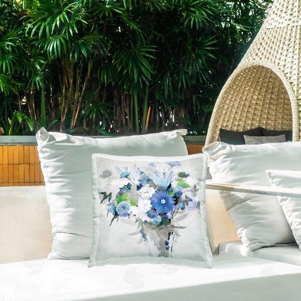 Stupell Industries Theresa Troise Heidel | Bustling Blue Bouquet Printed Throw Pillow