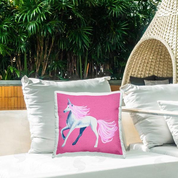 Stupell Industries Thimblepress | Galloping Pink Unicorn Printed Throw Pillow