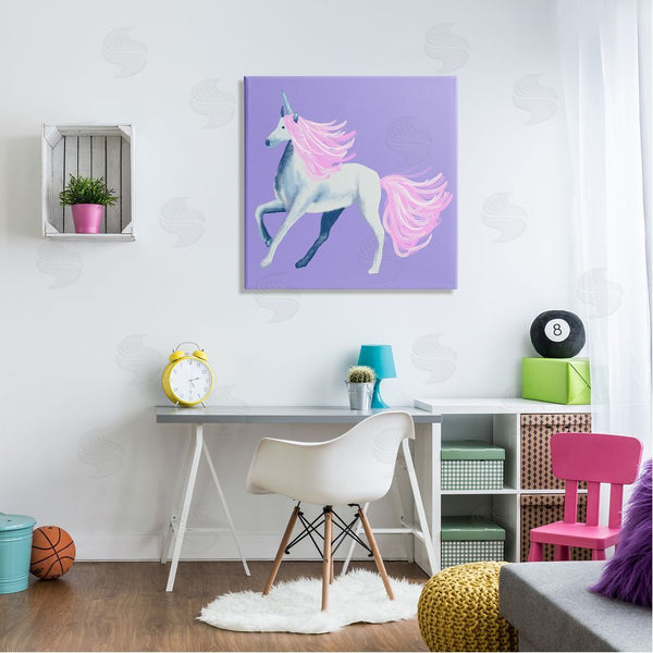 Stupell Industries Thimblepress | Purple Unicorn Illustration Wall Art