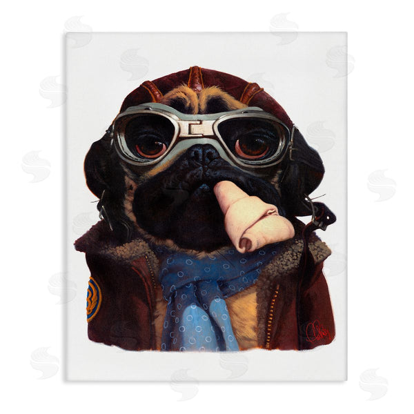 stupell industries Thomas Fluharty | Air Pilot Pug Vintage Pet Fashion Dog Bone Wall Art