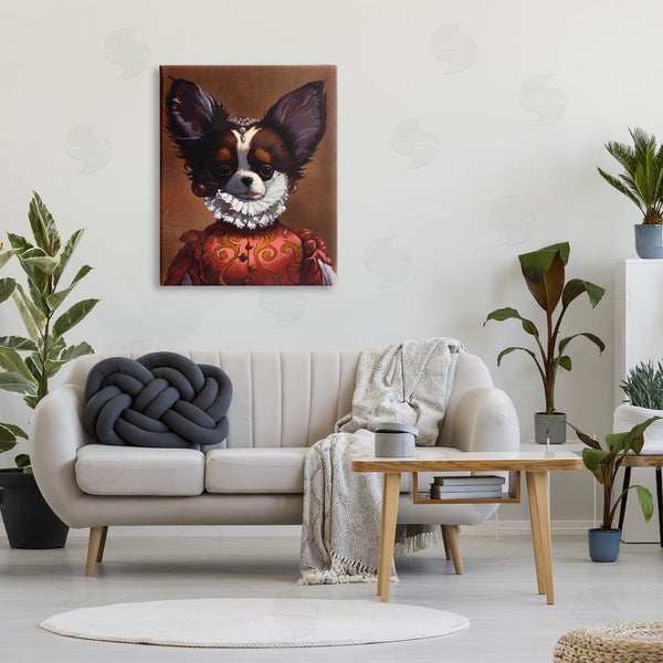 Stupell Industries Thomas Fluharty | Funny Royal Puppy Portrait Pet Dog Renaissance Clothing Wall Art