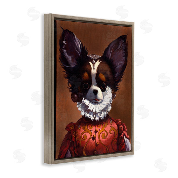 Stupell Industries Thomas Fluharty | Funny Royal Puppy Portrait Pet Dog Renaissance Clothing Wall Art