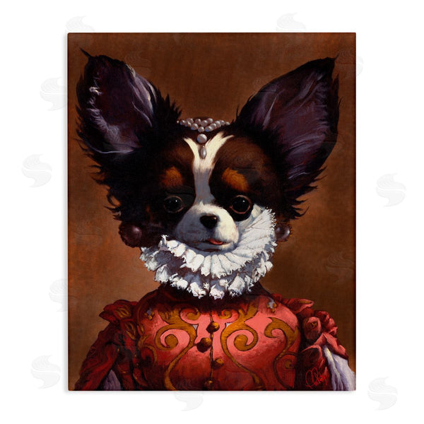 stupell industries Thomas Fluharty | Funny Royal Puppy Portrait Pet Dog Renaissance Clothing Wall Art