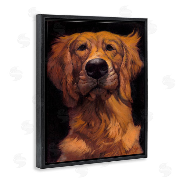 Stupell Industries Thomas Fluharty | Golden Retriever Pet Dog Portrait Bold Animal Painting Wall Art