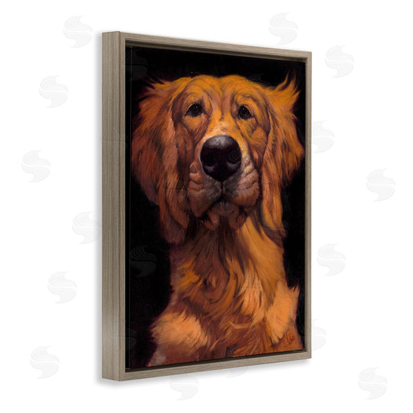 Stupell Industries Thomas Fluharty | Golden Retriever Pet Dog Portrait Bold Animal Painting Wall Art