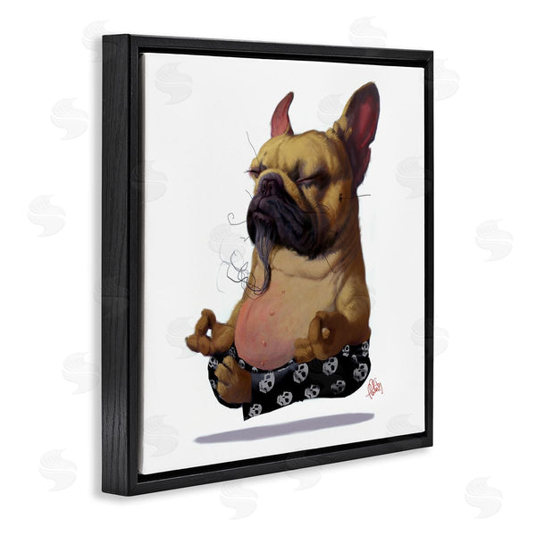 Stupell Industries Thomas Fluharty | Levitating French Bulldog Urban Dog Meditation Portrait Wall Art