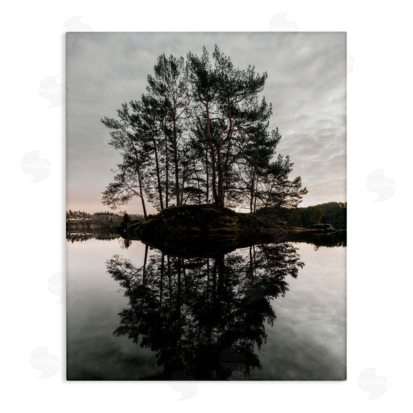stupell industries Thomas Tepstad Berge | Tree on Lake Landscape Wall Art