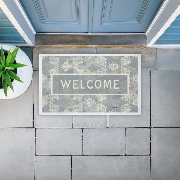 Stupell Industries Tim Coffey | Crystal Pattern Damask Welcome Non-Woven Door Mat