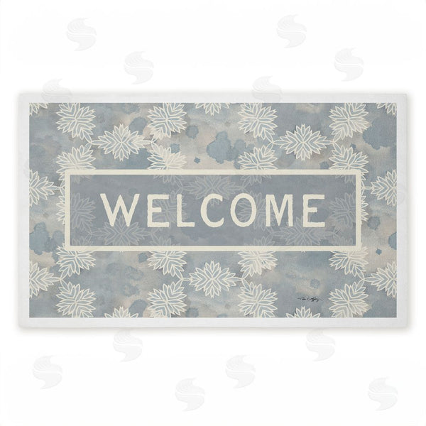 stupell industries Tim Coffey | Crystal Pattern Damask Welcome Non-Woven Door Mat