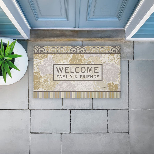 Stupell Industries Tim Coffey | Elegant Welcome Family & Friends Non-Woven Door Mat