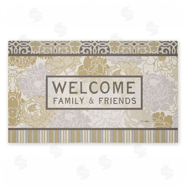 stupell industries Tim Coffey | Elegant Welcome Family & Friends Non-Woven Door Mat