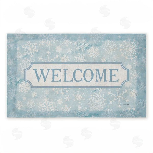 stupell industries Tim Coffey | Gentle Snowflakes Welcome Non-Woven Door Mat