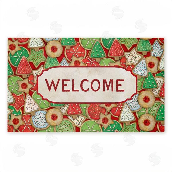 stupell industries Tim Coffey | Holiday Cookies Welcome Non-Woven Door Mat
