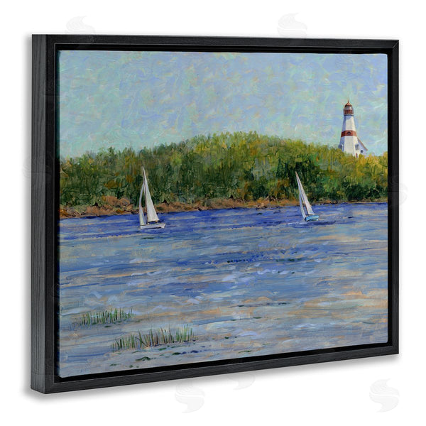 Stupell Industries Tim Coffey | Lighthouse And Sailboats Seascape
