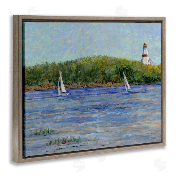 Stupell Industries Tim Coffey | Lighthouse And Sailboats Seascape