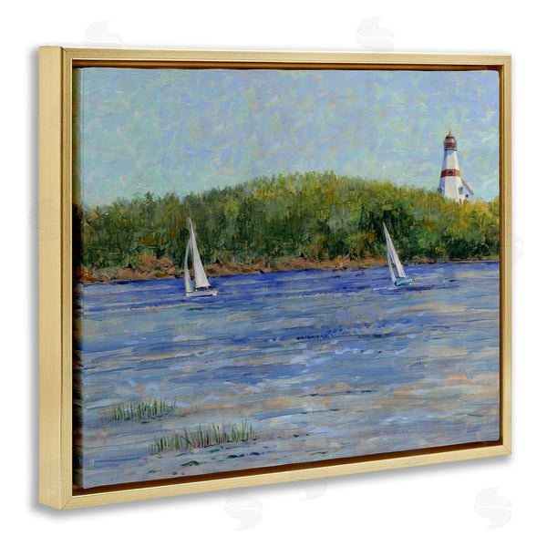 Stupell Industries Tim Coffey | Lighthouse And Sailboats Seascape