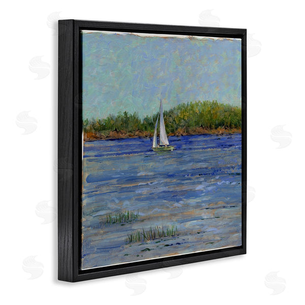 Stupell Industries Tim Coffey | Lone Sailboat Seascape