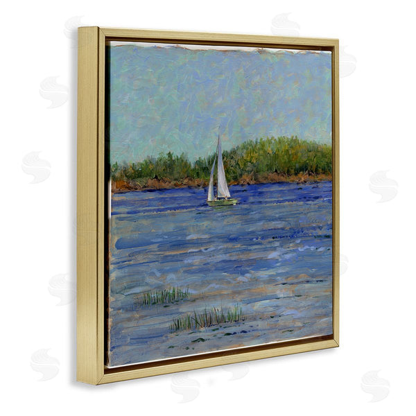 Stupell Industries Tim Coffey | Lone Sailboat Seascape