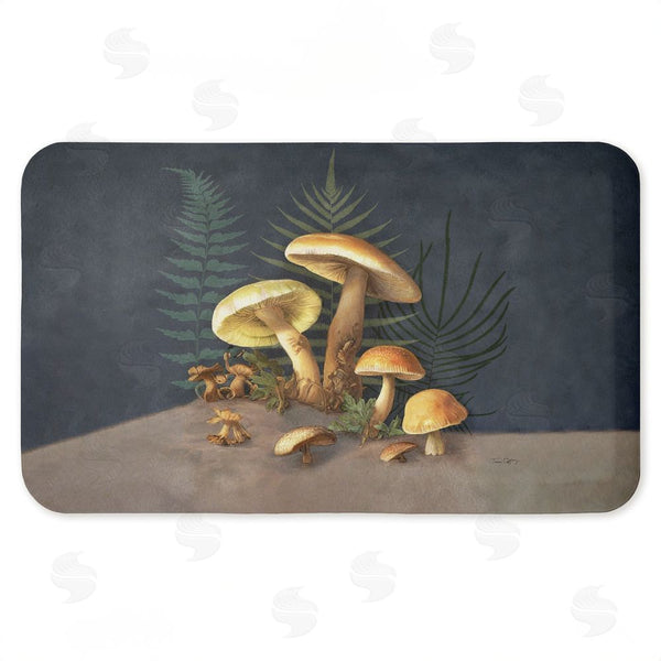 stupell industries Tim Coffey | Mushrooms & Ferns on Blue Anti-Fatigue Mat