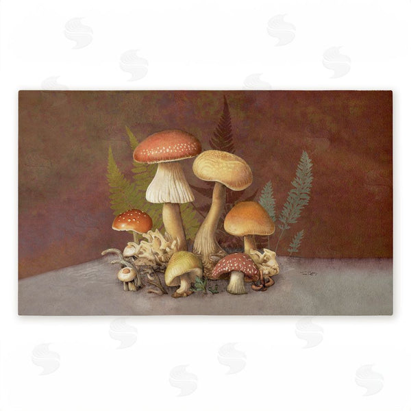 stupell industries Tim Coffey | Mushrooms & Ferns on Brown Non-Woven Door Mat