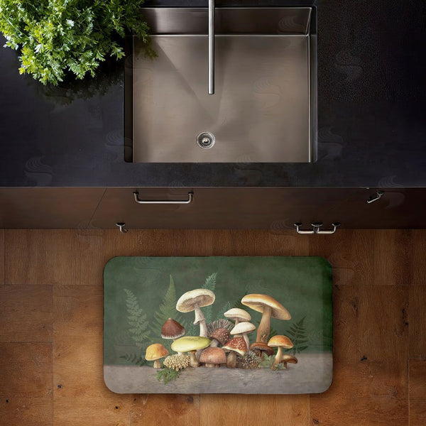 Stupell Industries Tim Coffey | Mushrooms & Ferns On Green Anti-Fatigue Mat