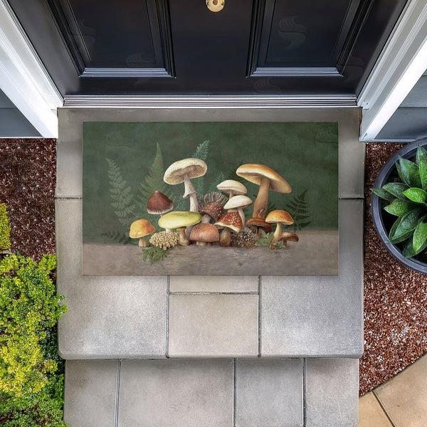 Stupell Industries Tim Coffey | Mushrooms & Ferns On Green Non-Woven Door Mat