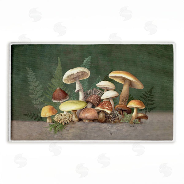 stupell industries Tim Coffey | Mushrooms & Ferns on Green Plush Bath Mat