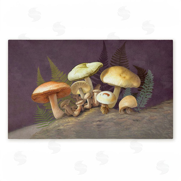 stupell industries Tim Coffey | Mushrooms & Ferns on Purple Non-Woven Door Mat