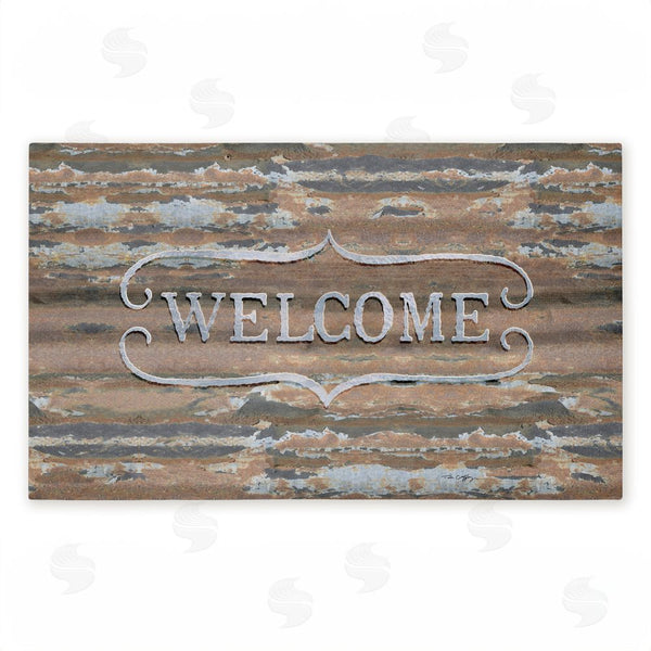 stupell industries Tim Coffey | Rustic & Distressed Welcome Non-Woven Door Mat
