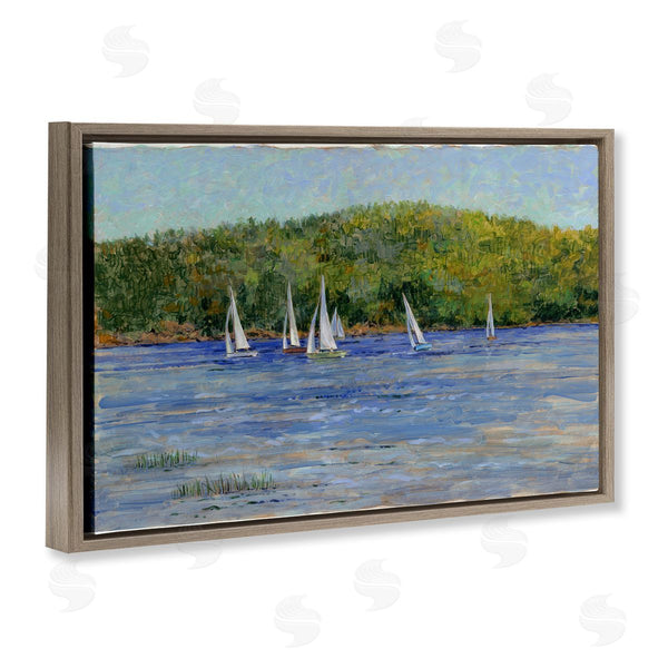Stupell Industries Tim Coffey | Sailboat Fleet In Distance