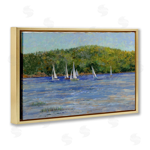 Stupell Industries Tim Coffey | Sailboat Fleet In Distance