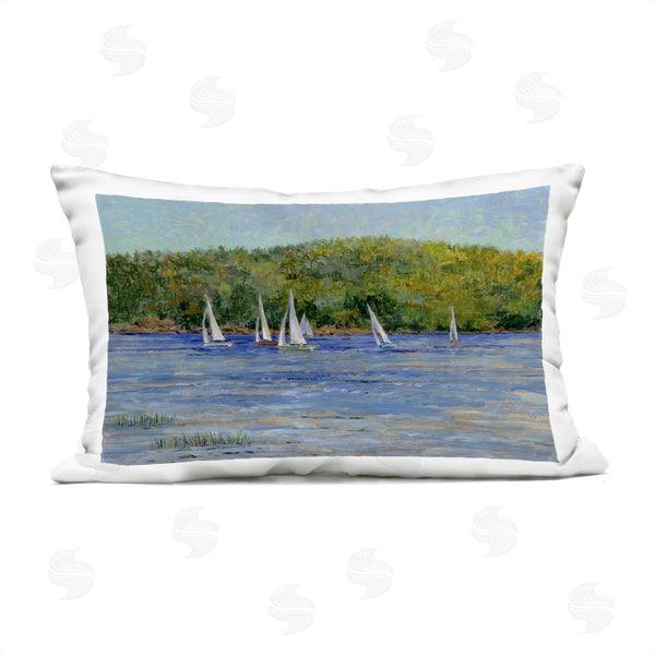 Stupell Industries Tim Coffey | Sailboat Fleet In Distance Printed Throw Pillow
