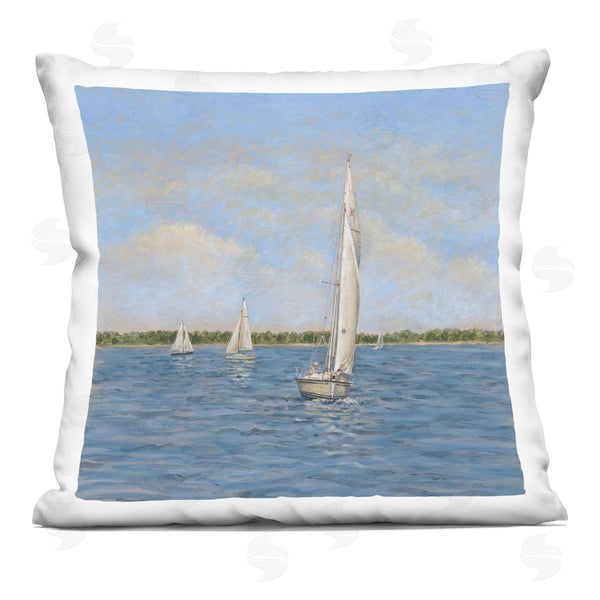 stupell industries Tim Coffey | Sailing Summer Waves Printed Throw Pillow