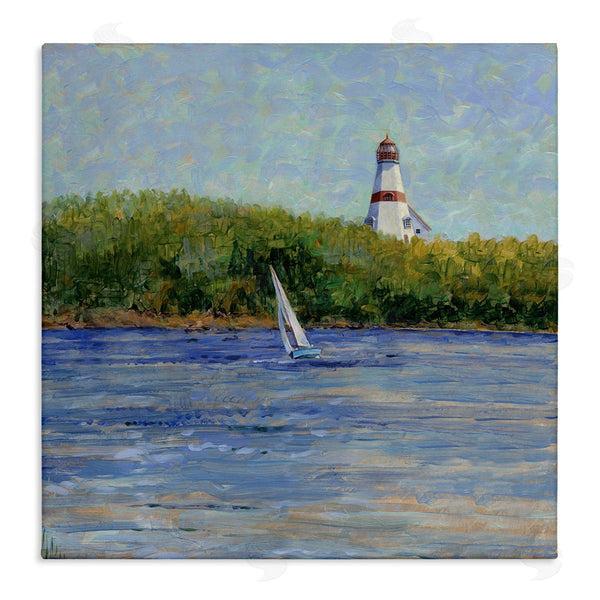 stupell industries Tim Coffey | Single Sailboat & Lighthouse