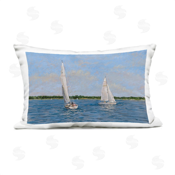 Stupell Industries Tim Coffey | Twin Summer Sailing Boats Printed Throw Pillow